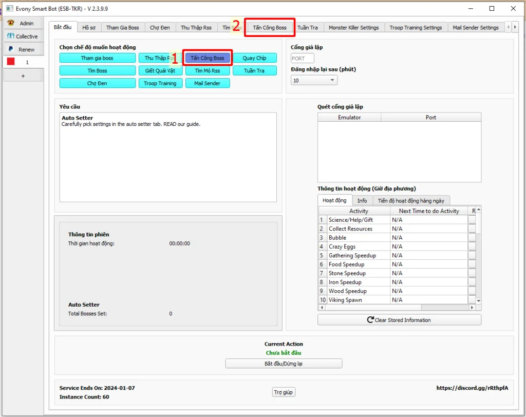 Hướng Dẫn Cài Đặt Tự Động Tấn Công Boss – Tự Rally boss